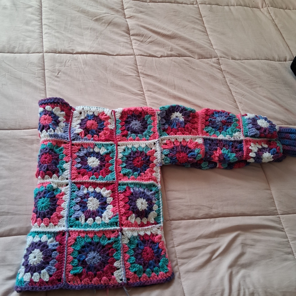 Vibrant Crochet Patchwork Jacket NWT - image 5